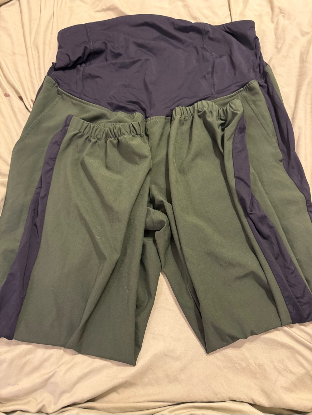 Isabel Maternity by Ingrid & Isabel Olive Green Joggers with Black Panels